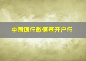 中国银行微信查开户行