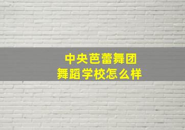 中央芭蕾舞团舞蹈学校怎么样