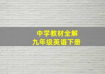 中学教材全解九年级英语下册