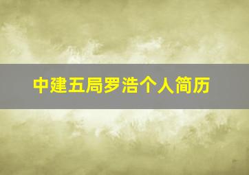 中建五局罗浩个人简历