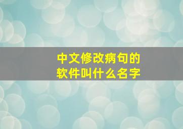 中文修改病句的软件叫什么名字