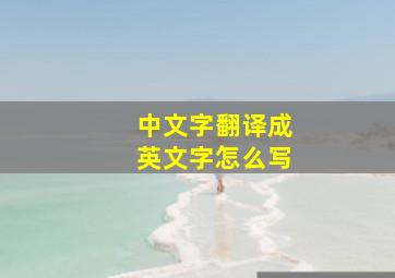 中文字翻译成英文字怎么写