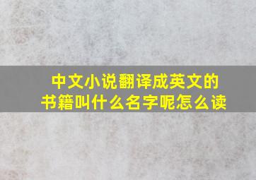 中文小说翻译成英文的书籍叫什么名字呢怎么读