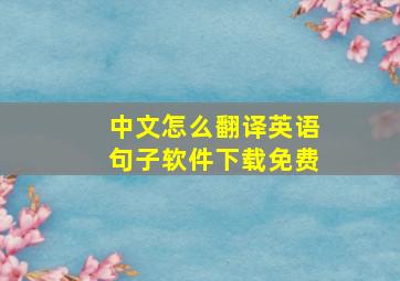 中文怎么翻译英语句子软件下载免费