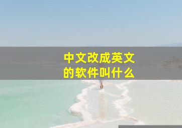 中文改成英文的软件叫什么