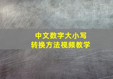 中文数字大小写转换方法视频教学