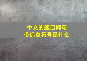 中文的题目问句带标点符号是什么