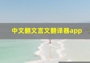 中文翻文言文翻译器app