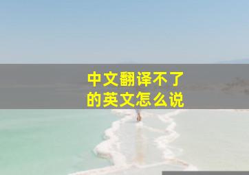 中文翻译不了的英文怎么说