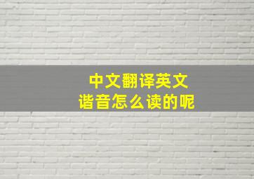 中文翻译英文谐音怎么读的呢