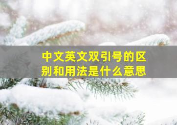 中文英文双引号的区别和用法是什么意思