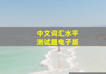 中文词汇水平测试题电子版