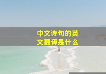 中文诗句的英文翻译是什么