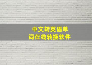 中文转英语单词在线转换软件