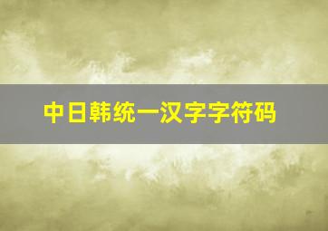 中日韩统一汉字字符码