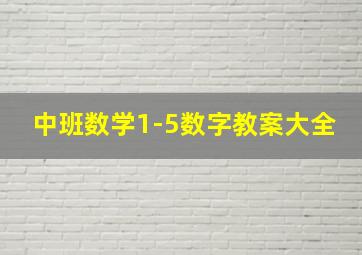 中班数学1-5数字教案大全