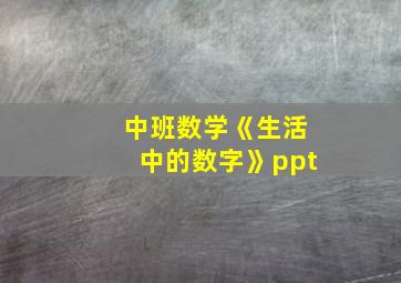 中班数学《生活中的数字》ppt