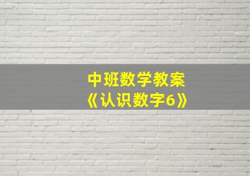 中班数学教案《认识数字6》