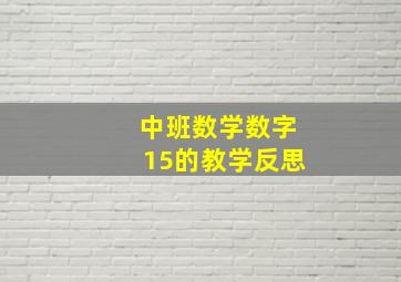 中班数学数字15的教学反思