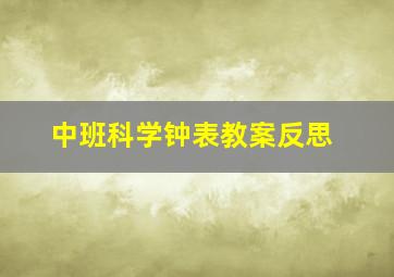 中班科学钟表教案反思