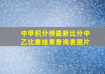 中甲积分榜最新比分中乙比赛结果查询表图片