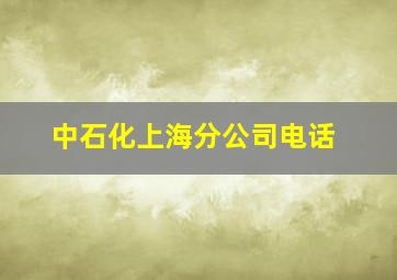 中石化上海分公司电话