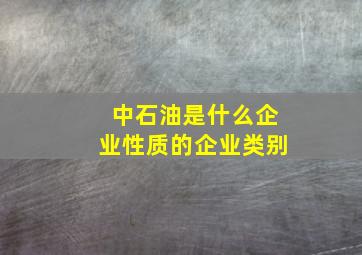 中石油是什么企业性质的企业类别