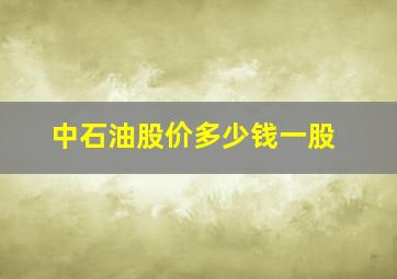 中石油股价多少钱一股