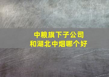 中粮旗下子公司和湖北中烟哪个好