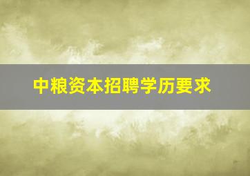 中粮资本招聘学历要求