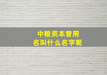 中粮资本曾用名叫什么名字呢