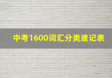 中考1600词汇分类速记表