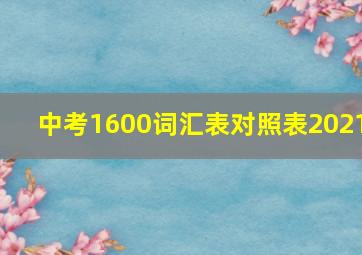 中考1600词汇表对照表2021