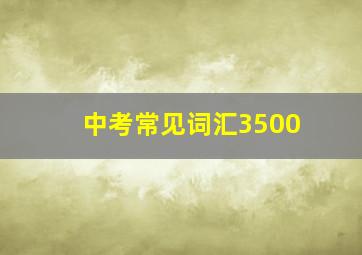 中考常见词汇3500