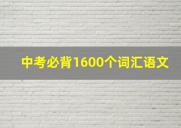 中考必背1600个词汇语文