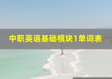 中职英语基础模块1单词表