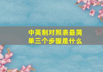 中英制对照表最简单三个步骤是什么