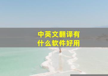 中英文翻译有什么软件好用