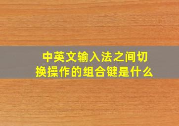 中英文输入法之间切换操作的组合键是什么