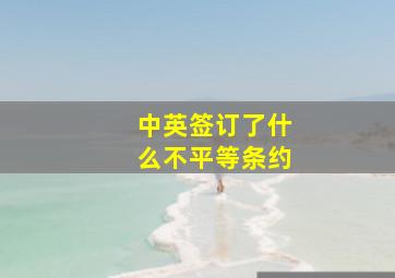 中英签订了什么不平等条约