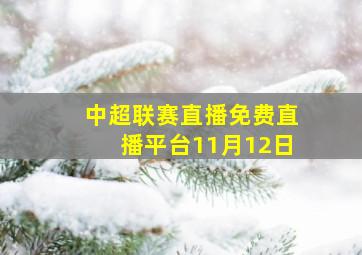 中超联赛直播免费直播平台11月12日