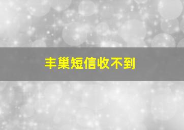 丰巢短信收不到