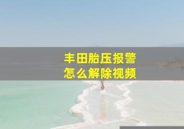 丰田胎压报警怎么解除视频