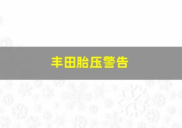 丰田胎压警告