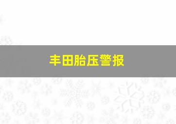 丰田胎压警报