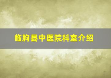 临朐县中医院科室介绍