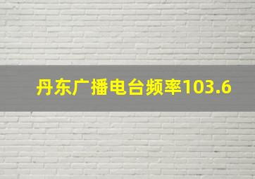 丹东广播电台频率103.6