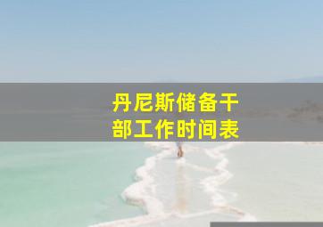 丹尼斯储备干部工作时间表