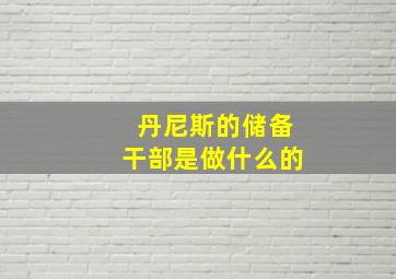 丹尼斯的储备干部是做什么的