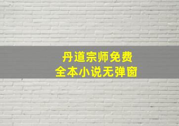 丹道宗师免费全本小说无弹窗